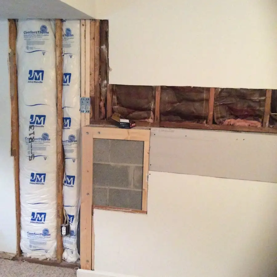 Wall insulation replacement during Basement Flood Cleanup in Lake Murray of Richland